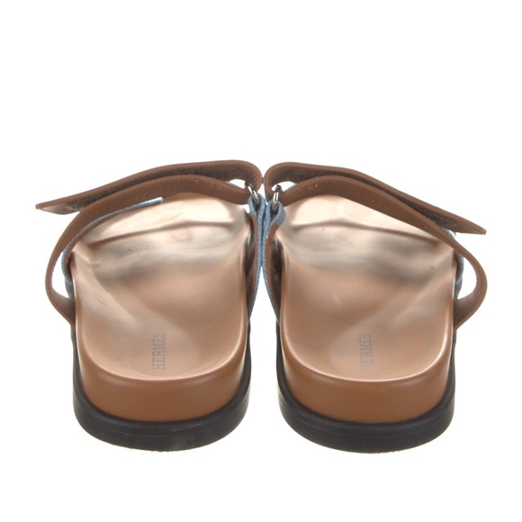 Hermes Chypre Sandals gold and Jean 39 - Picture 5 of 8